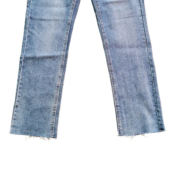 Buffalo David Bitton High Rise Jeans Womens Size 26 Medium Wash Ramsey Raw Hem - Picture 4 of 10